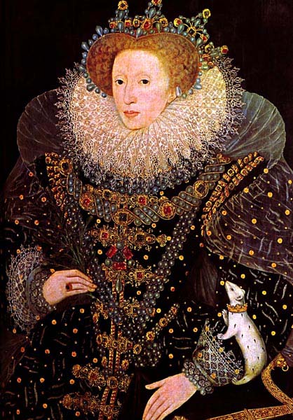 Queen Elizabeth with
        an ermine