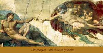 Michelangelo, The
              Creation of Man (Sistine Chapel Ceiling)