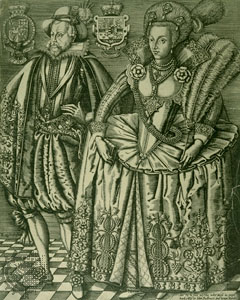 King James I and
        Queen Ann engraving